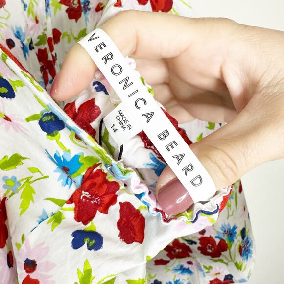 Veronica Beard Vea White Floral Twist Front Halter Top 14 NEW - Picture 5 of 8